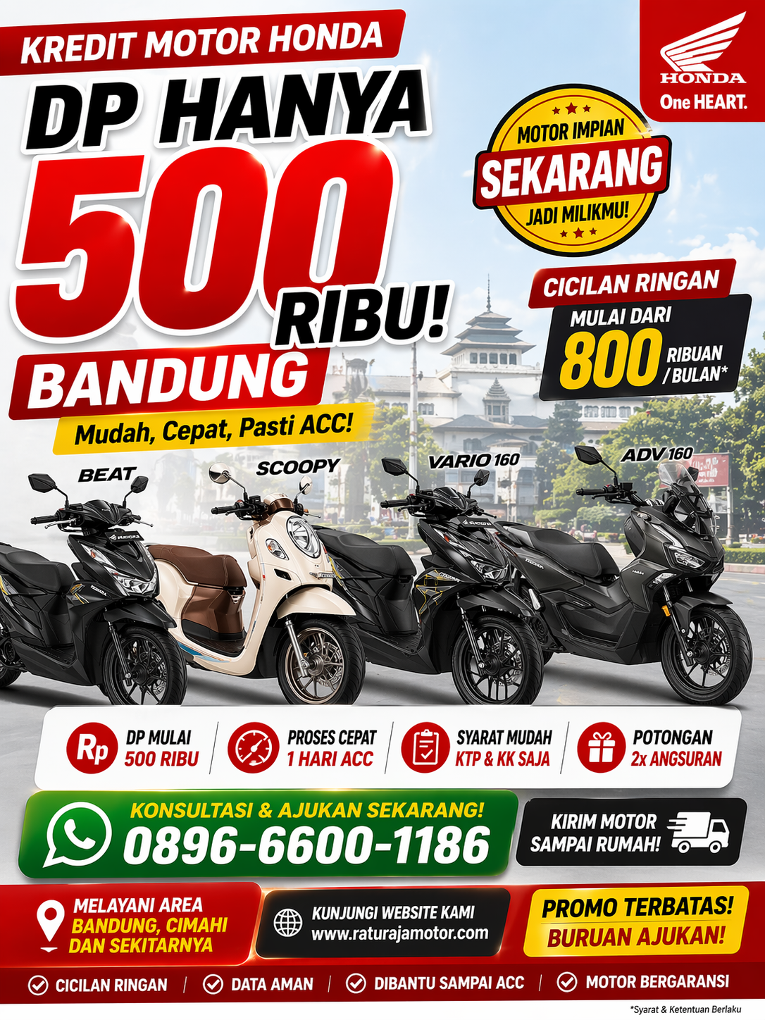 Kredit Motor Honda DP 500 Ribu Bandung