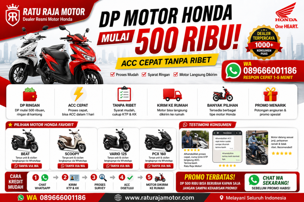 DP MOTOR HONDA MULAI 500 RIBU