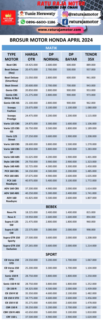 Brosur Motor Honda April 2026 13%