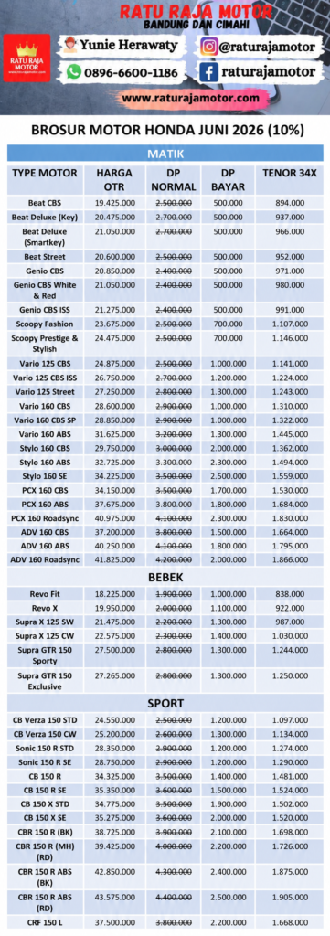 BROSUR MOTOR HONDA JUNI 2026