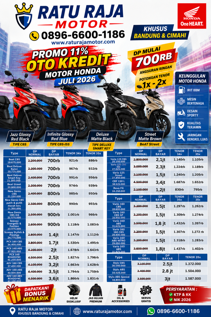 brosur kredit motor honda juli 2026